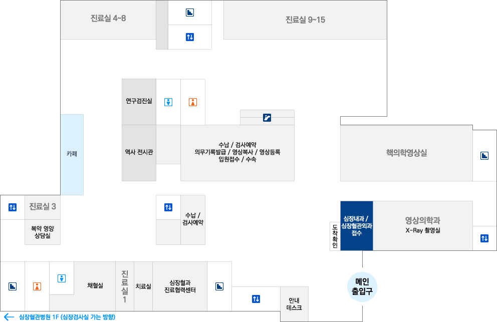 1층 Main hall 원내 위치도